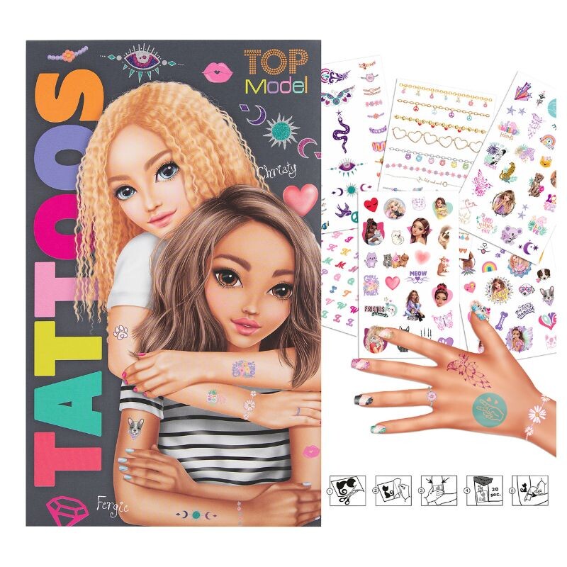 Tatuajes temporales infantiles x6 hojas Top Model Tatuajes temporales infantiles x6 hojas Top Model