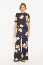 PANTALON FLOWER Azul Marino