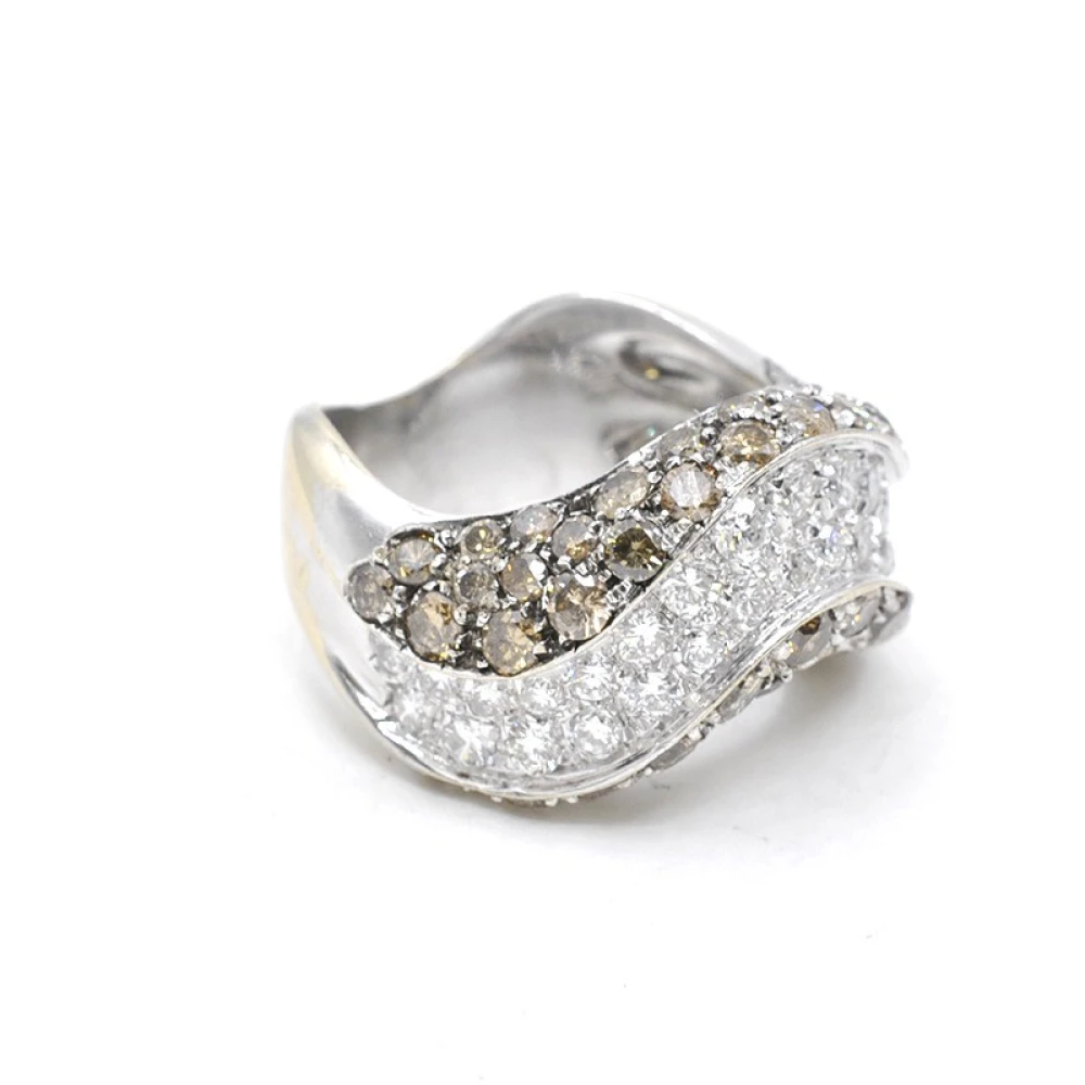 Anillo En Oro 18K Y Brillantes (Champagne Y Blancos) Anillo En Oro 18K Y Brillantes (Champagne Y Blancos)