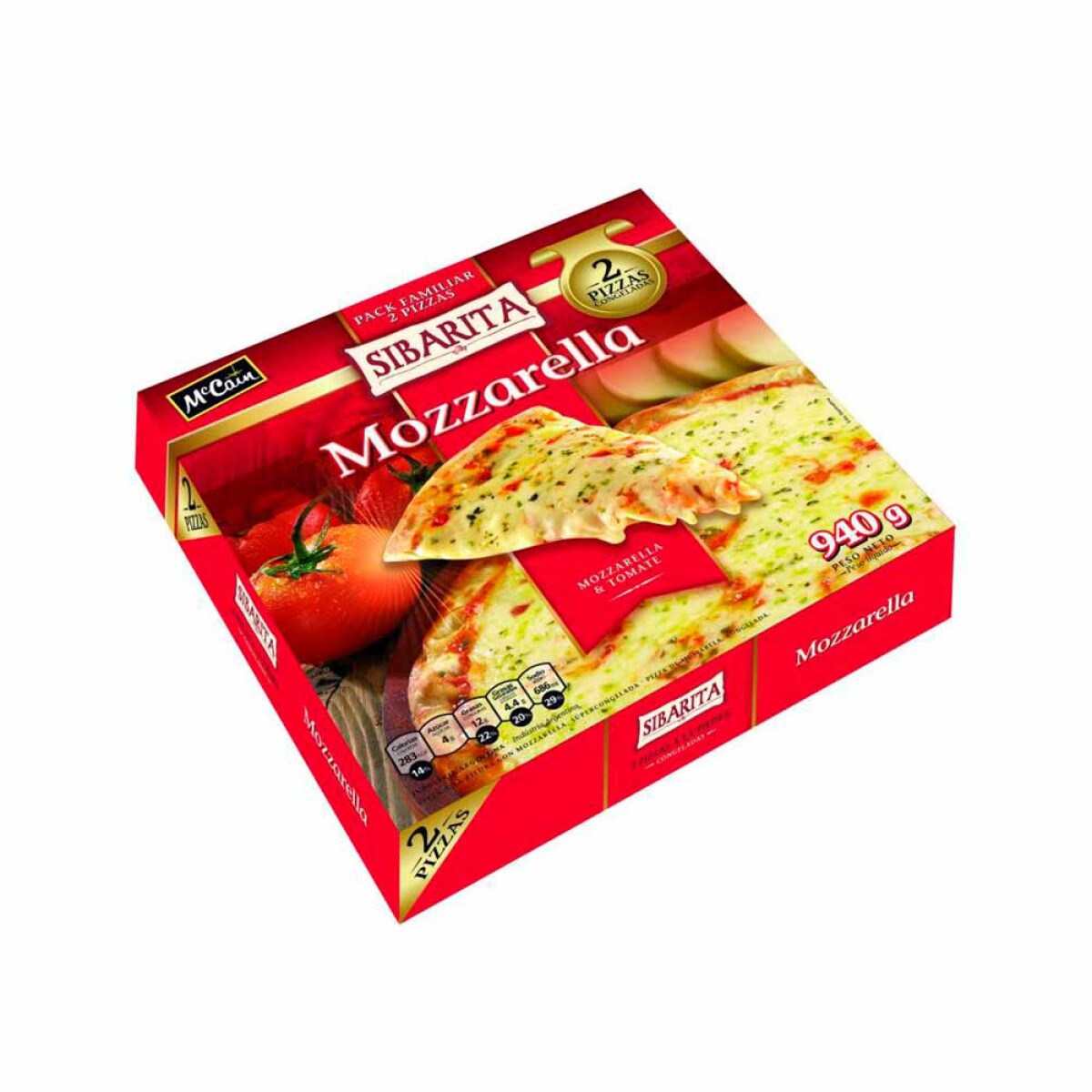 Pizza Con Muzza Sibarita 940 Grs 2 Unid. 