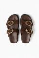 Sandalia con hebillas chocolate