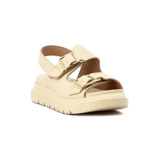 Modare Sandalia Dama Dos Trias C/ Hebilla Y Pulsera Crema