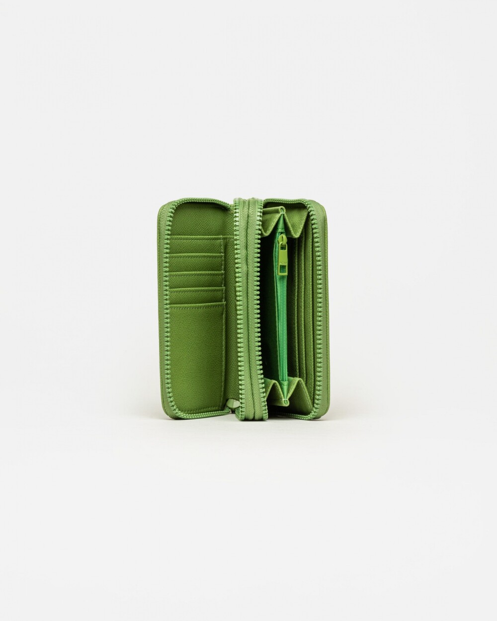 Billetera Penny en efecto cuero Verde