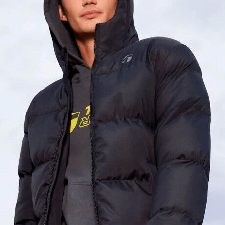 Campera Abrigo Topper Inflada Con Capucha P/ Hombre Negro