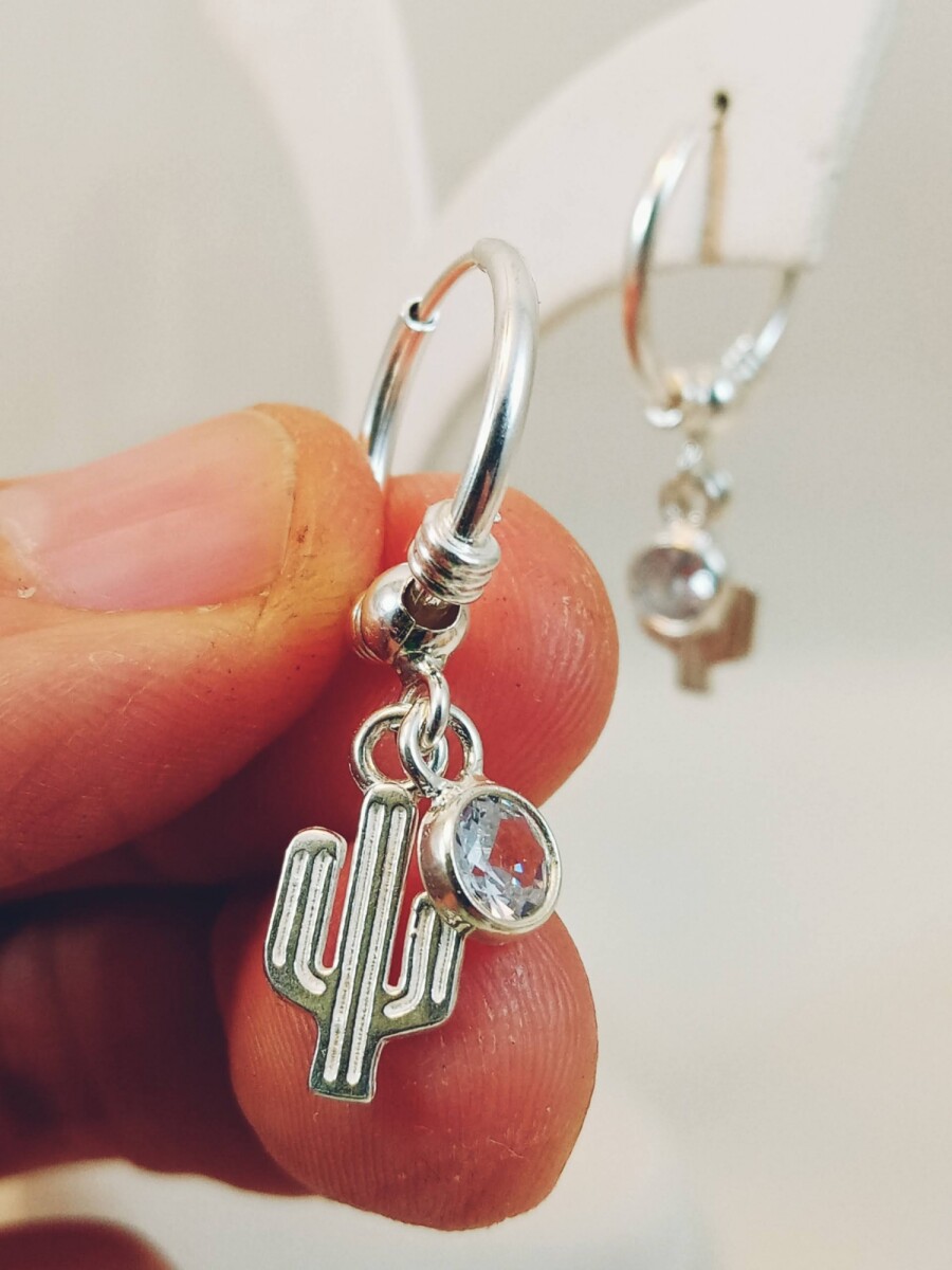 Aros Cactus de Plata 925 