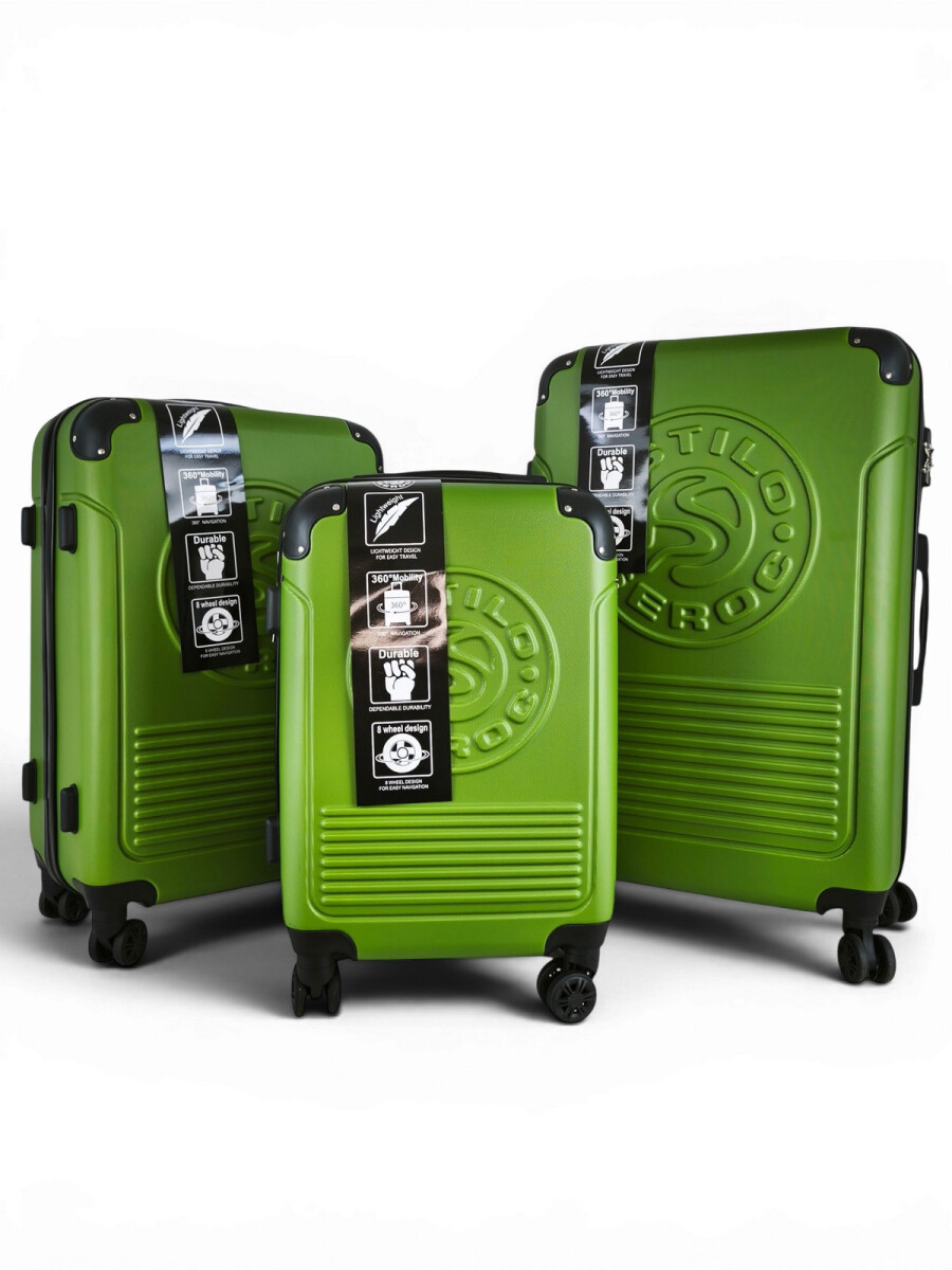 Set de 3 valijas ABS (fibra) de 20", 24" y 28" - Verde claro 