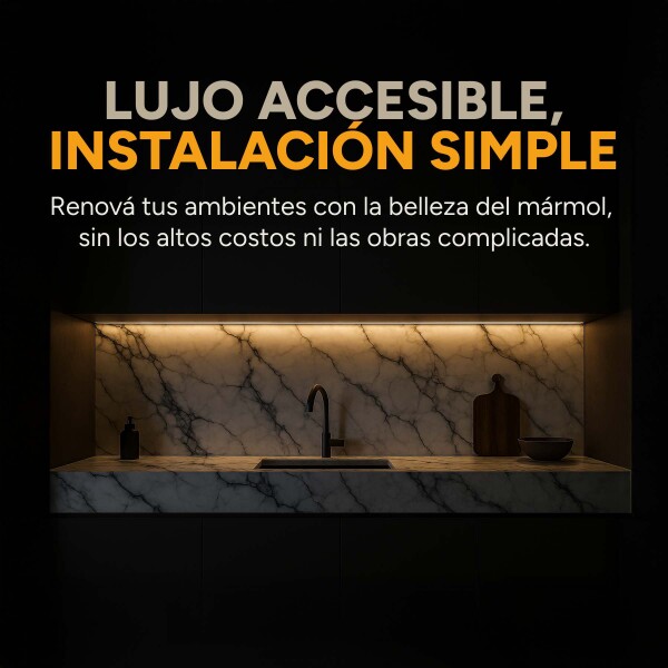 Pack x10 Placa PVC Símil Mármol 2,44x1,22m 3mm Resistente Mármol Blanco Gris