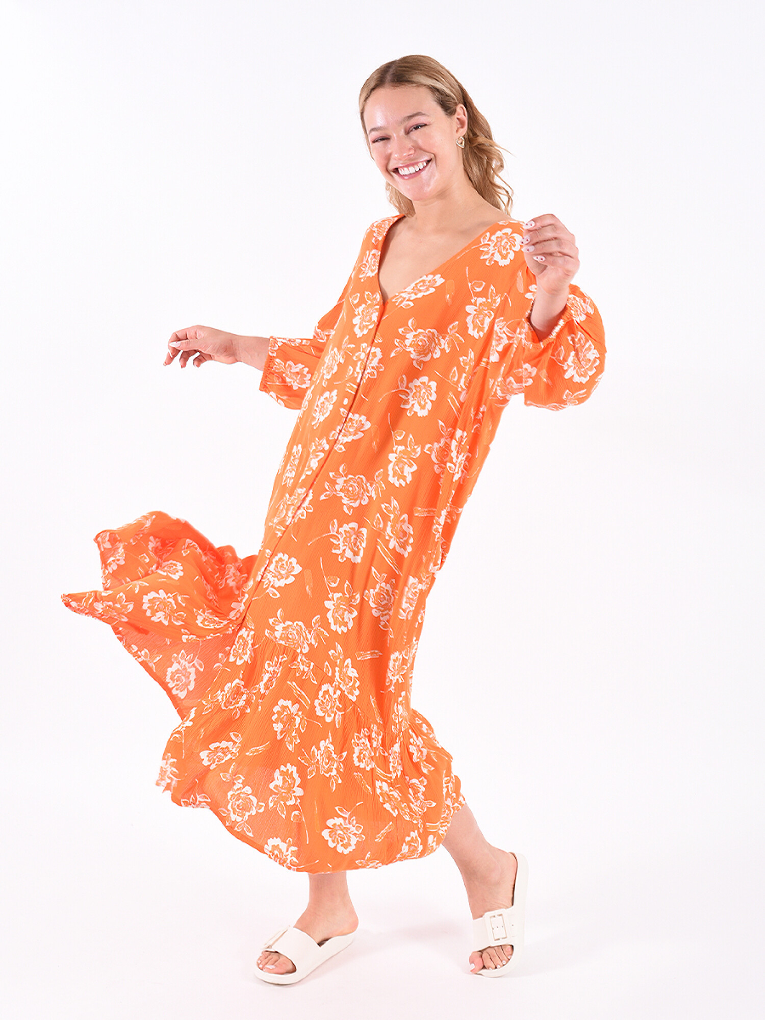 VESTIDO SIMONA NARANJA Guapa