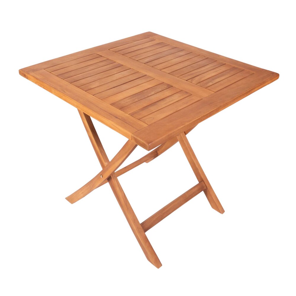 MESA EXTERIOR 80CM TECA NATURAL-BEIGE TAKI
