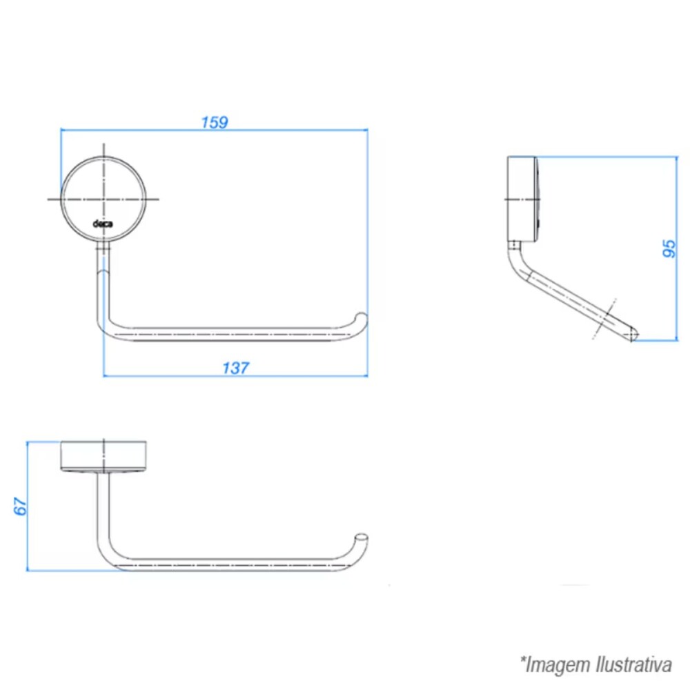 Portarrollo NET bronce cromado DECA Portarrollo Net Bronce Cromado Deca