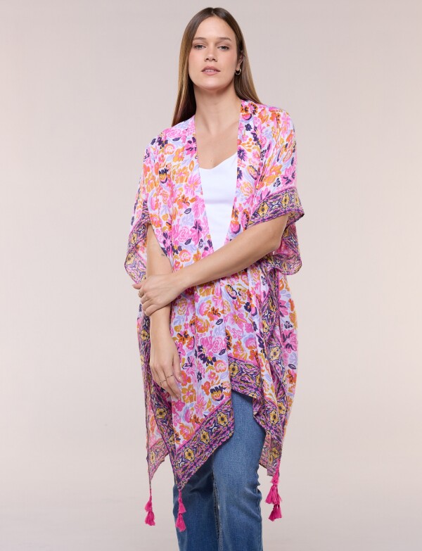 Kimono Flores MULTI/ROSA