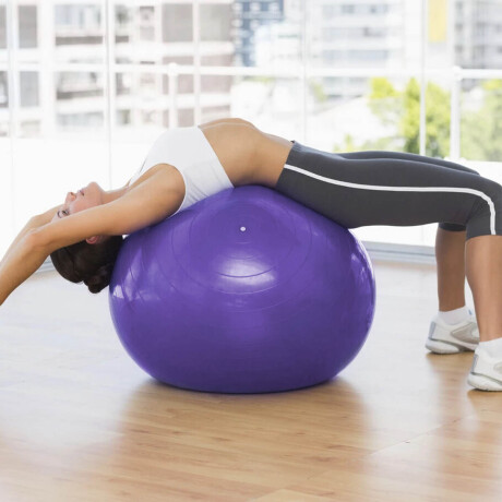 Pelota De Pilates 95cm Fitness Yoga Gymball +inflador Violeta