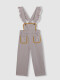 Pantalon Con Tirantes Gris
