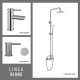 JUEGO DE GRIFERIA LAVATORIO BIDET BARRA DUCHA BRILLO RIONE 000