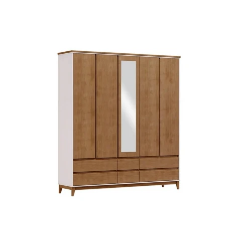 ROPERO FINESTRA PRATA 5PUERTAS 6 CAJONES OFF WHITE /FREIJO. ROPERO FINESTRA PRATA 5PUERTAS 6 CAJONES OFF WHITE /FREIJO.