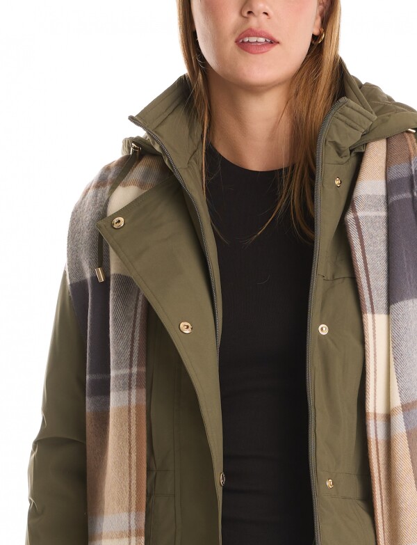 Gabardina Impermeable Bufanda OLIVA