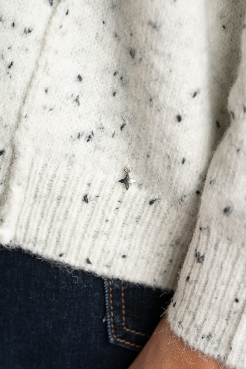 Sweater Bouttonne Gris Melange