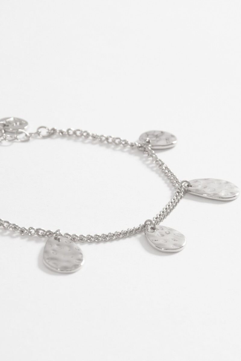 Pulsera cadena metal texture plateado