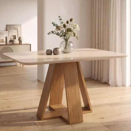 Juego De Comedor 4 Sillas + Mesa Tapa De Vidrio Celeste Gris Beige