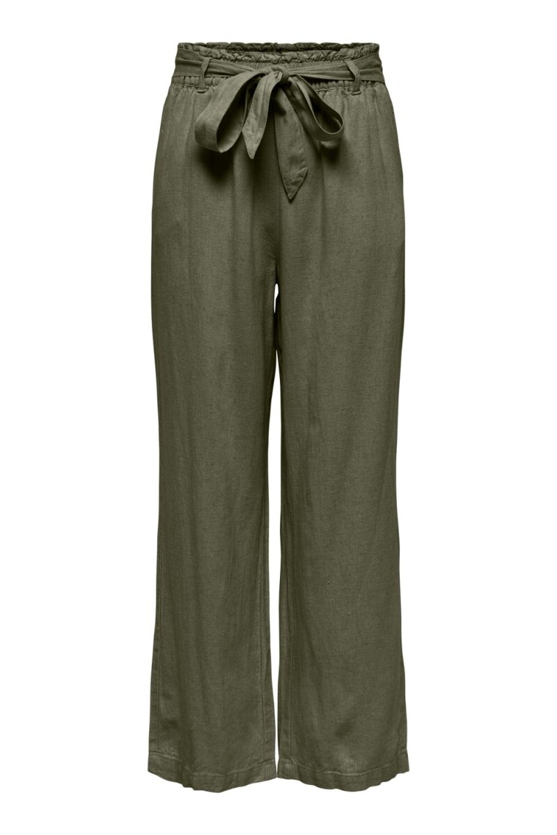 Pantalón Say Lino Con Cinturón Kalamata