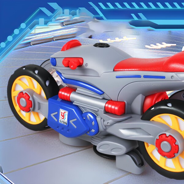 Moto Giratoria Luz Sonido Movimiento 360 Juguete Niños Variante Color Rojo Azul