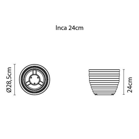 Maceta "INCA" Ø28 x 24cm. símil cemento TD0206