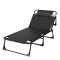 Catre cama plegable para camping 75 cm Negro