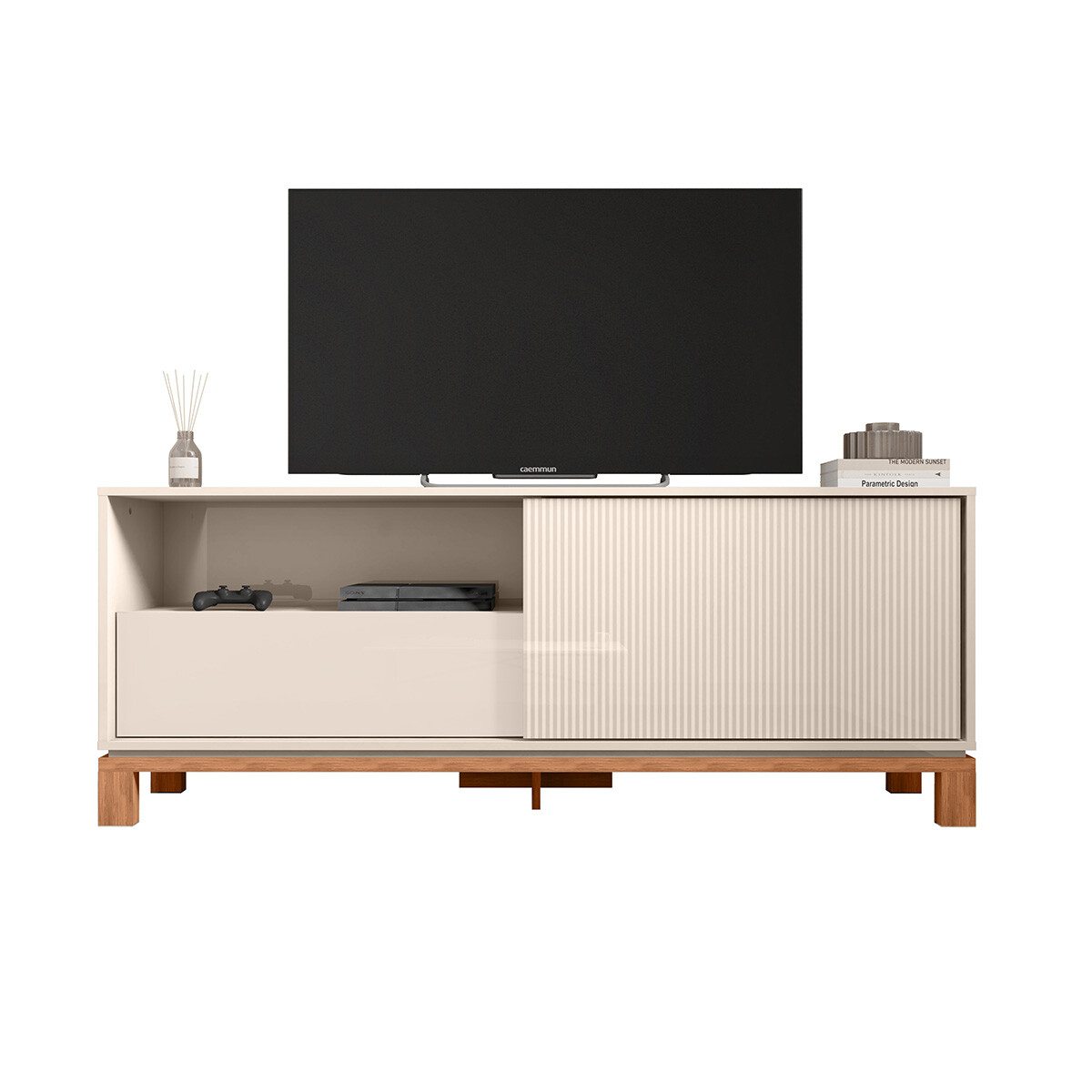 Mesa Para Tv Mondrian 1.5 Color Off White Mr/freijo 
