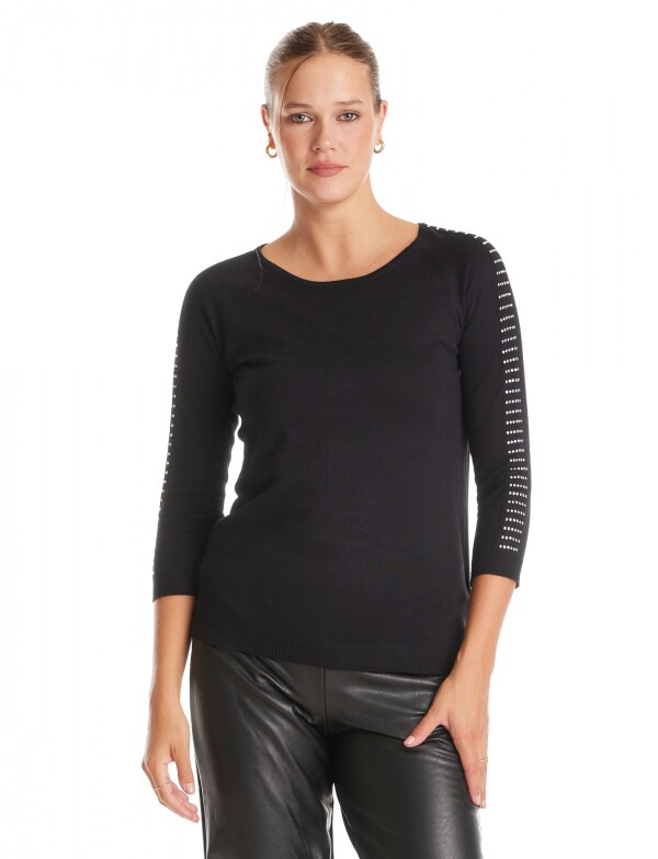 Buzo Manga Brillos NEGRO