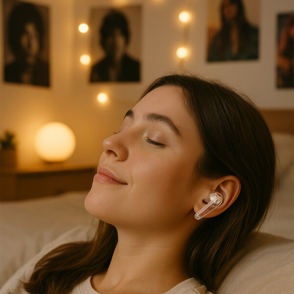 Auriculares Bluetooth Inalámbricos C/ Display Batería USB-C Color Blanco