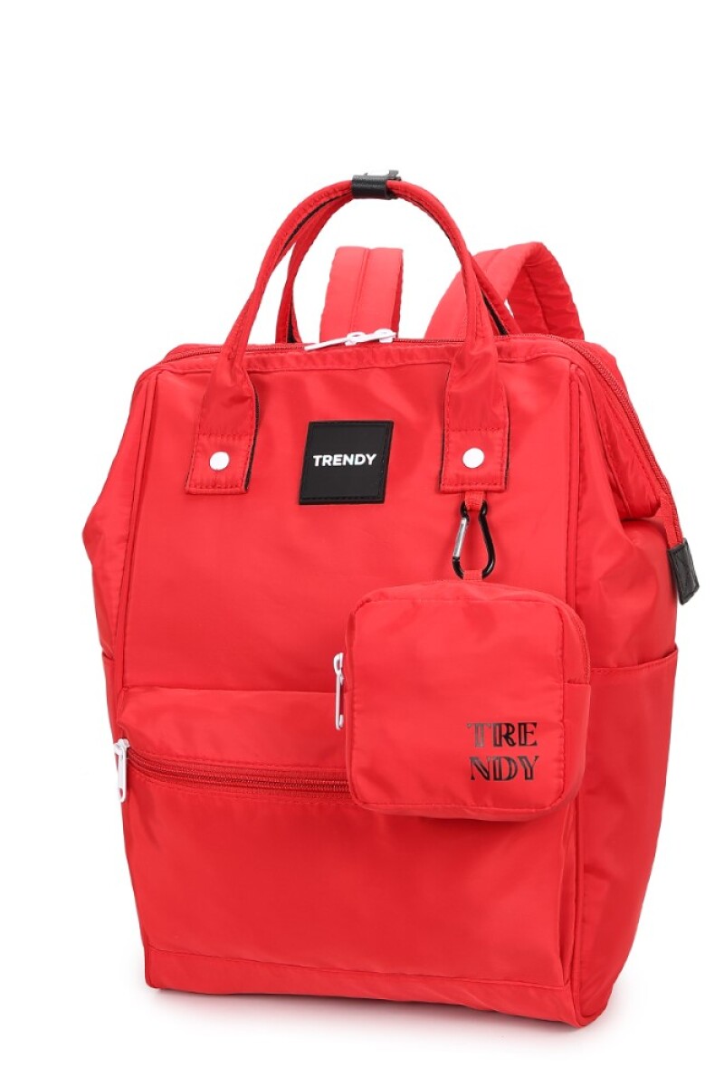 Mochila multicierres con monedero Rojo