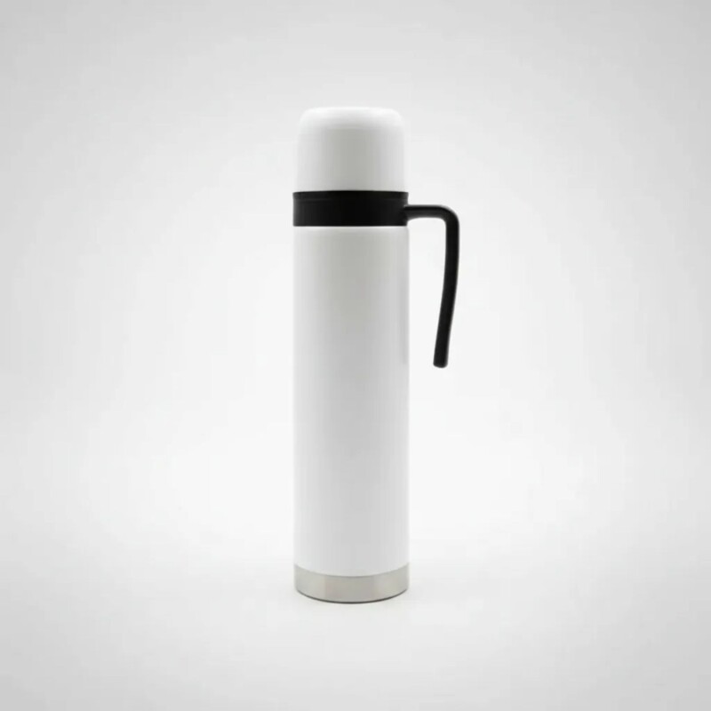 Termo De Acero Inoxidable 750ml Para Bebidas Frías Y Calientes Conservando Temperatura Blanco