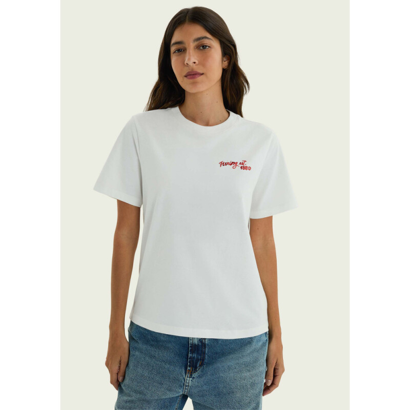 BLUSA MM FEM BRANCO/VERMELHO