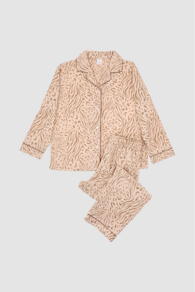 Pijama wincy animal print - Crema 