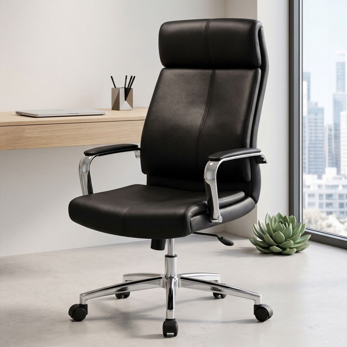 Silla de oficina Cromada Mariposa - Vortex - Negro 