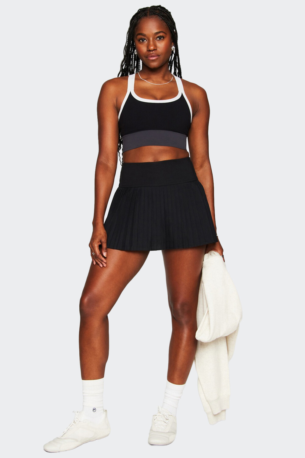 Falda Fabletics Plisada Hot Shot Ultra Mini Negro