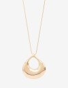 Collares Largos Metal Collar Con Dije Redondo - Dorado