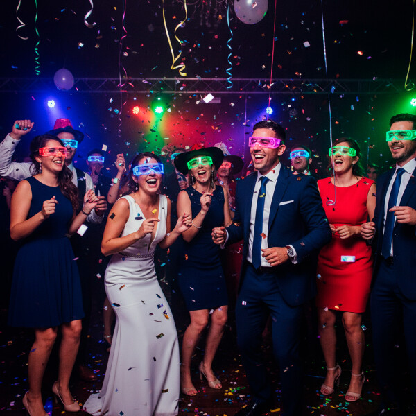 Gafas Lentes LED RGB Luces Colores Fiestas Cotillon Eventos Variante Transparente