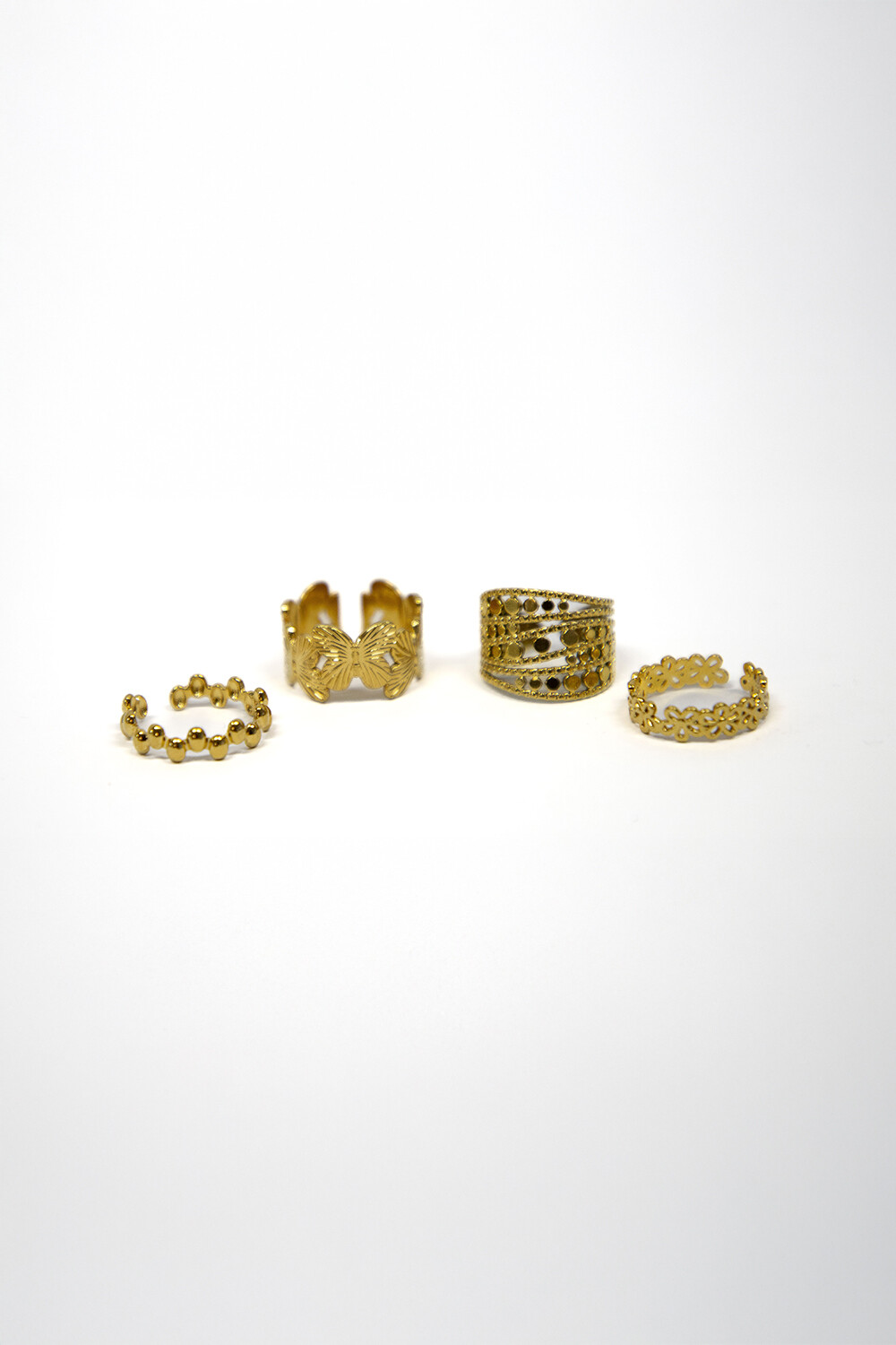 Anillo Piero, Set X4 Dorado
