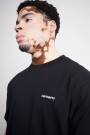 S/S SCRIPT EMBROIDERY T-SHIRT Negro