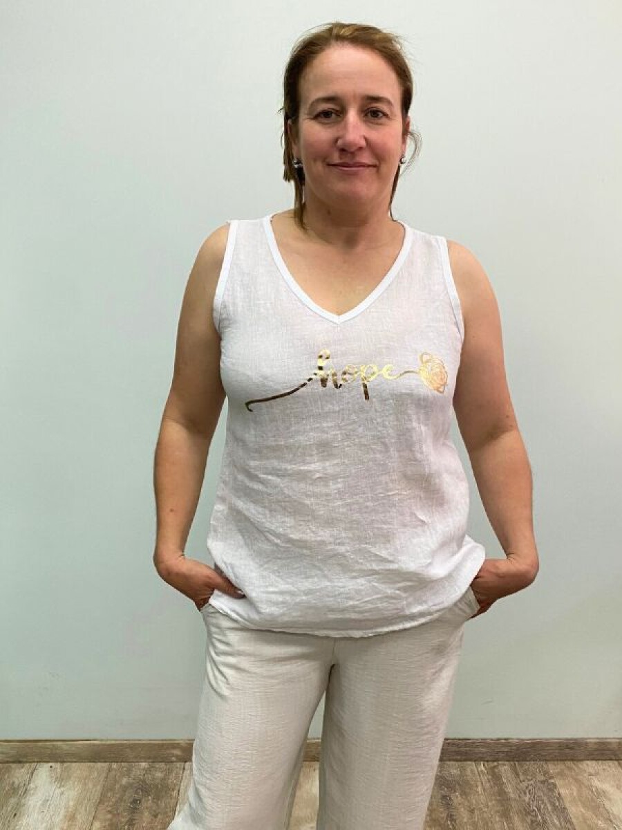 Musculosa de lino Italiana - Blanco 