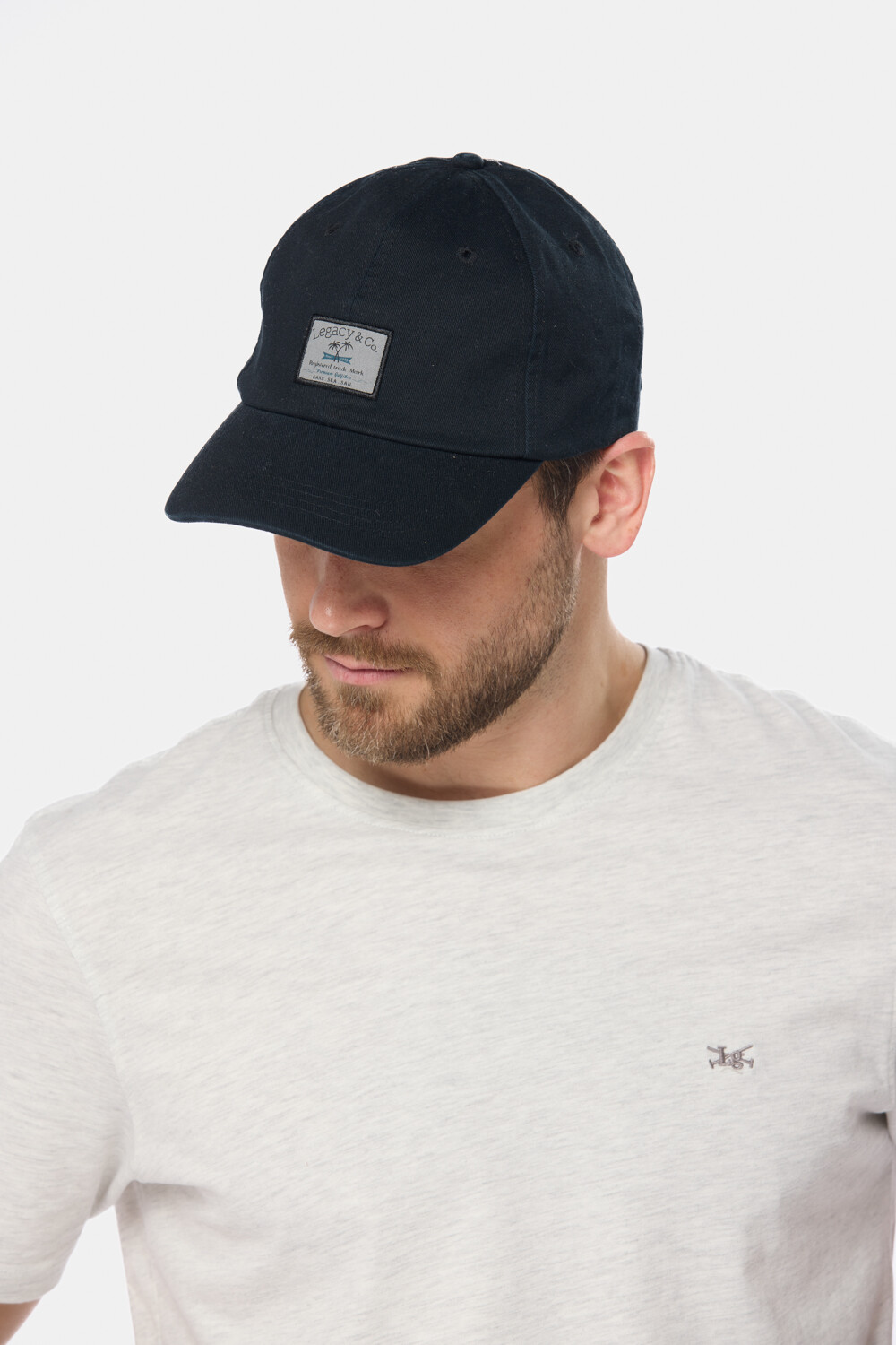 GORRO VISERA DE LONA CON PARCHE Negro