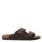 Sandalias de Hombre Freeway Casual 2 Hebillas Marrón Chocolate (Cuero Graso)