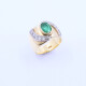 Anillo oro 18k con brillantes y esmeralda. Anillo oro 18k con brillantes y esmeralda.