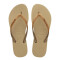Sandalias de Mujer Havaianas Slim GLitter II Beige Arena - Dorado