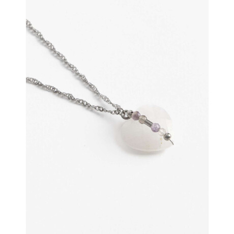 Cadena Acero Healing Rituals Cuarzo Cristal Blanco Nacarado/perlado