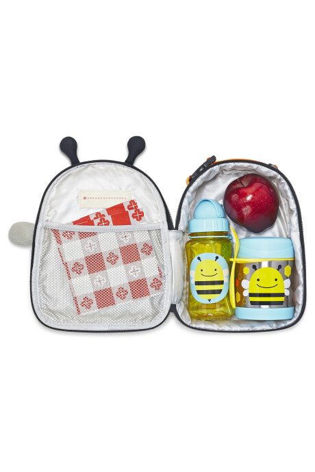Tupper de acero inoxidable con cubierto, diseño abeja Tupper de acero inoxidable con cubierto, diseño abeja