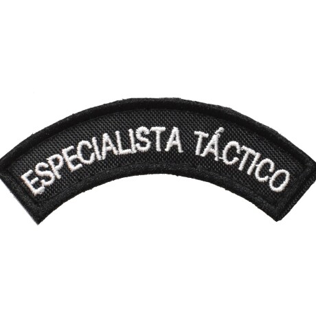 Parche bordado medialuna de brazo - Especialista Táctico Blanco