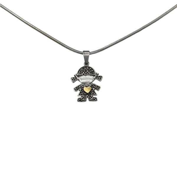 Dije Niña-Plata y Oro-Sin piedra-CP5305 sinpiedra