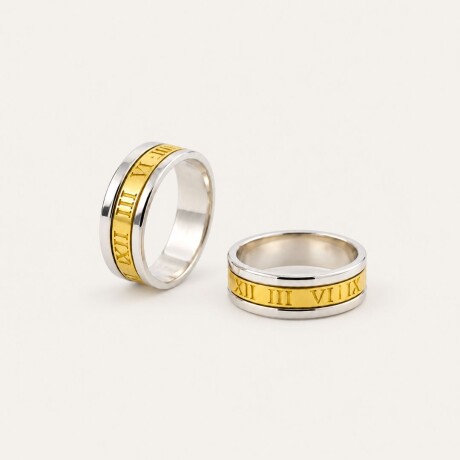 Alianzas Números Romanos - Plata y Oro Alianzas Números Romanos - Plata y Oro